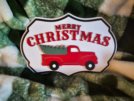 Merry Christmas Truck Sign